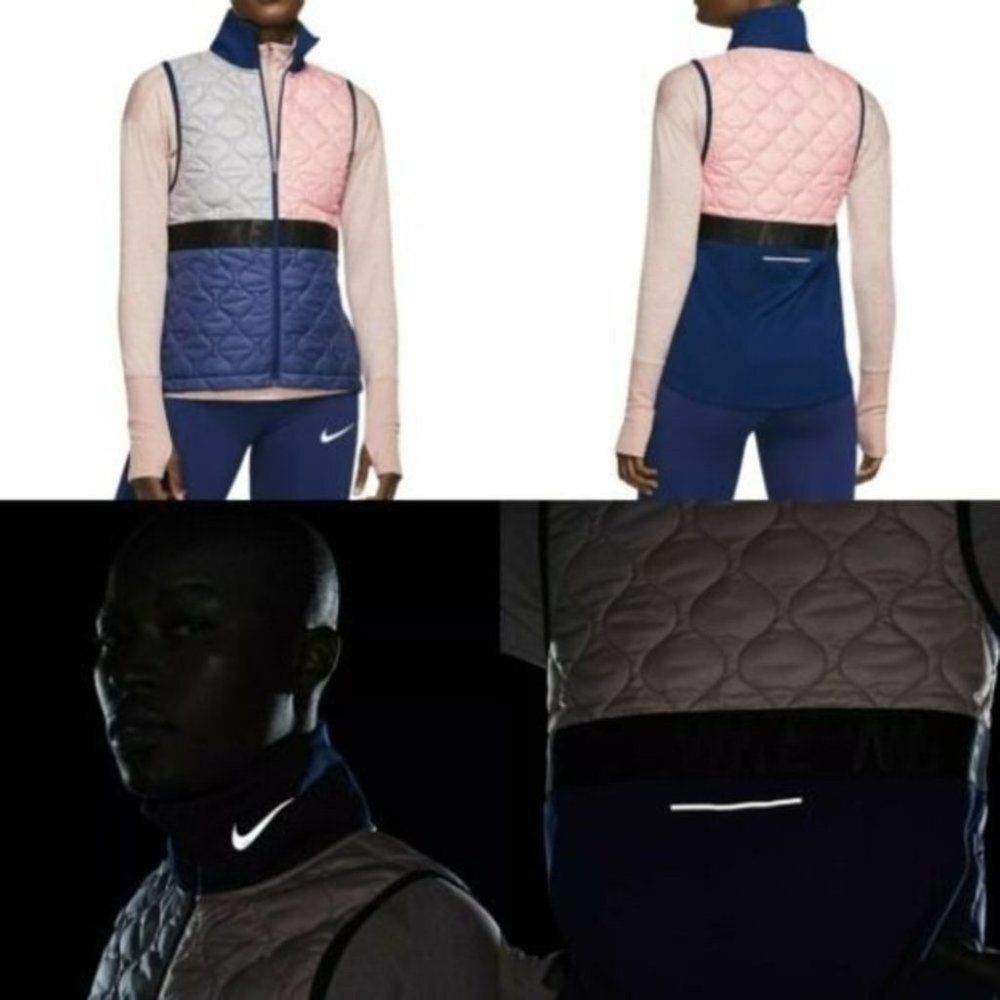 Nike Reflective Vest AeroLayer Lightweight Run Full Zip Blue BV3869697